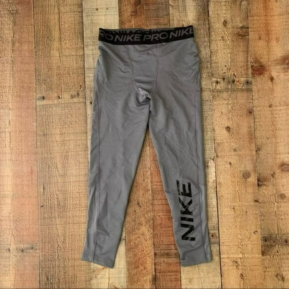 Nike pro boys size medium training dri fit tight fit gray and black NWT - Picture 1 of 12